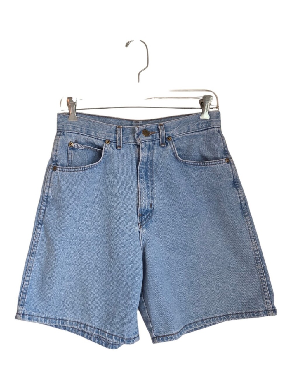 vintage chic denim mom shorts womens light wash high waist cotton usa vintage 10
